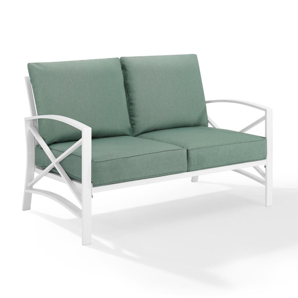 Crosley Furniture - Kaplan Loveseat Mist/White - KO60008WH-MI veiw 2