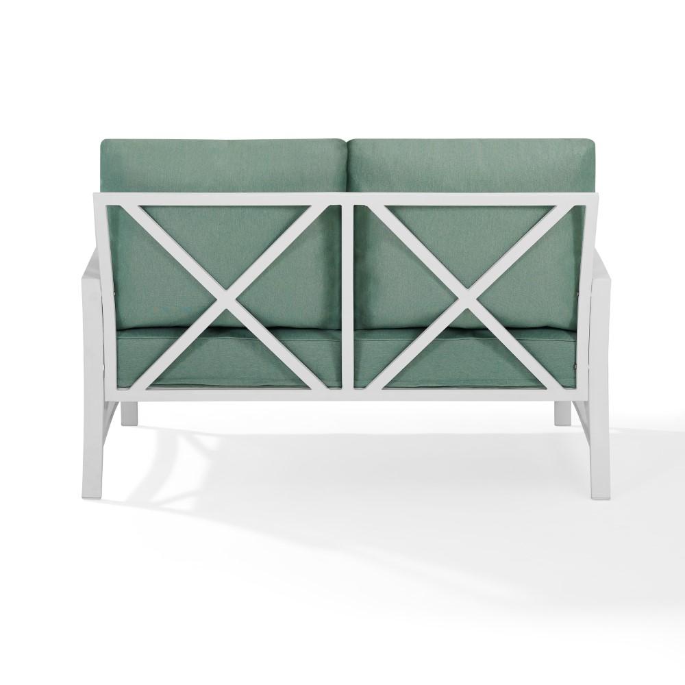 Crosley Furniture - Kaplan Loveseat Mist/White - KO60008WH-MI veiw 4