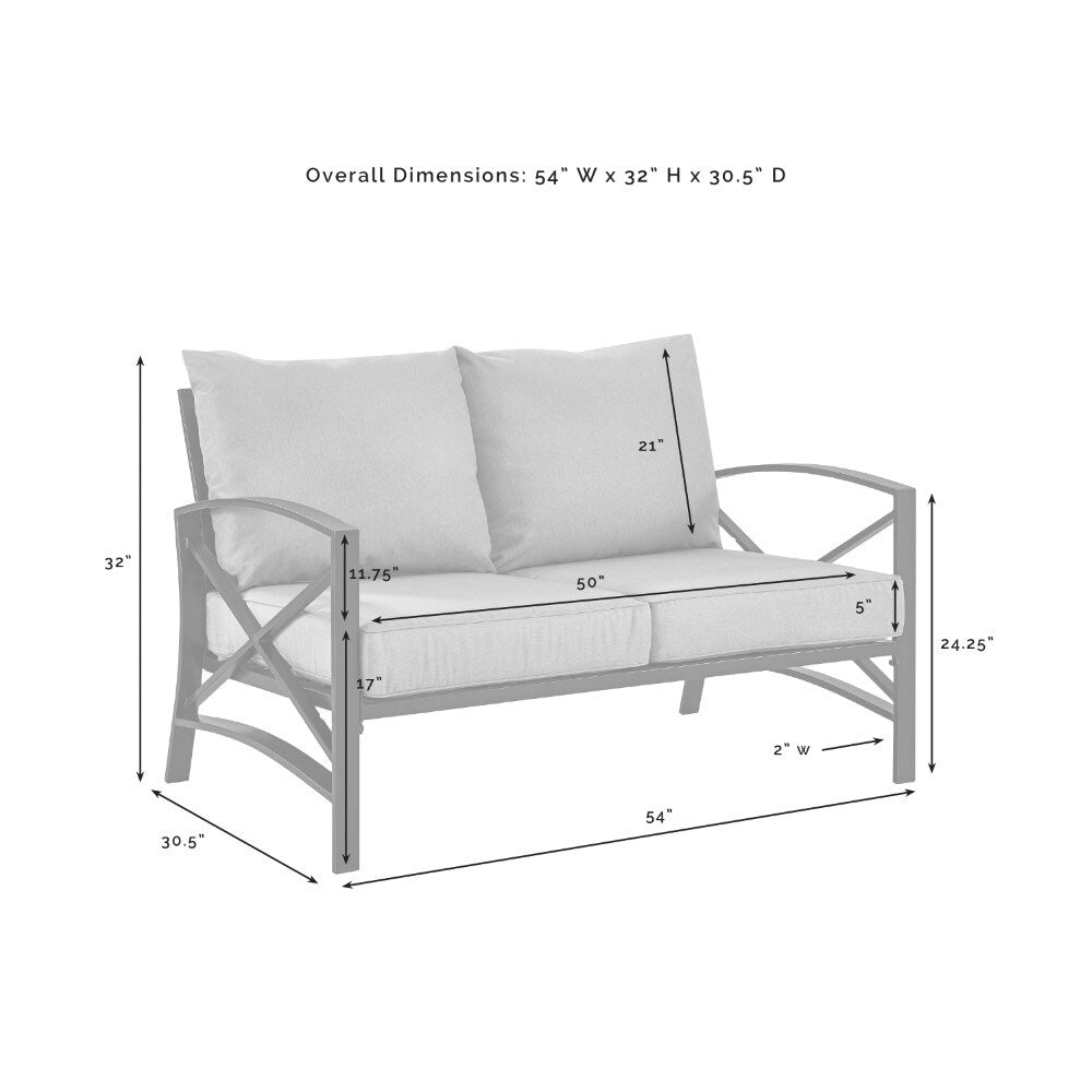Crosley Furniture - Kaplan Loveseat Navy/White - KO60008WH-NV veiw 7