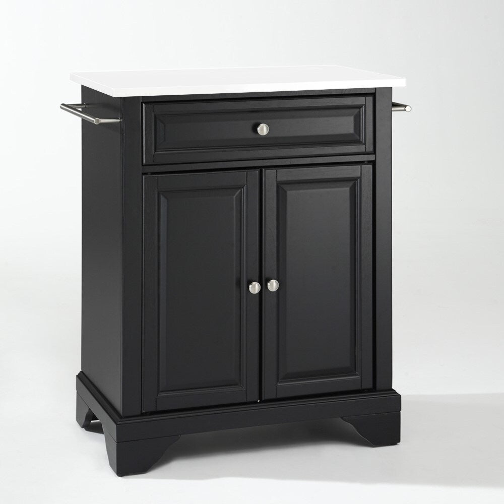 Crosley Furniture - Lafayette Granite Top Portable Kitchen Island/Cart Black/White - KF30020BBK veiw 1