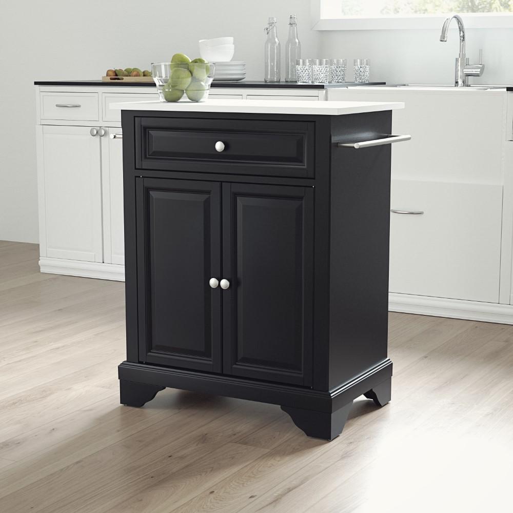 Crosley Furniture - Lafayette Granite Top Portable Kitchen Island/Cart Black/White - KF30020BBK veiw 5