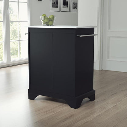 Crosley Furniture - Lafayette Granite Top Portable Kitchen Island/Cart Black/White - KF30020BBK veiw 6