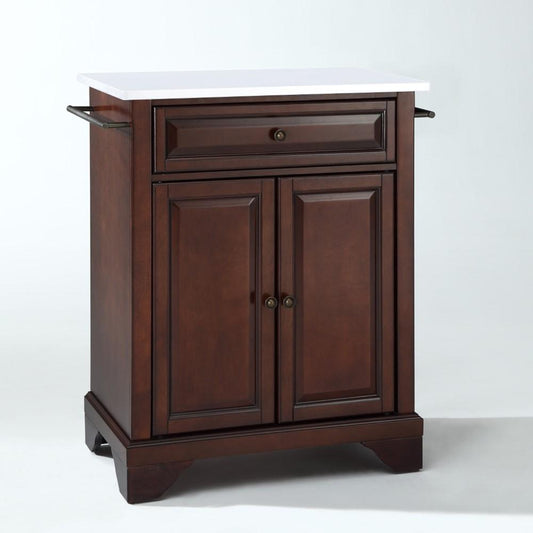 Crosley Furniture - Lafayette Granite Top Portable Kitchen Island/Cart Mahogany/White - KF30020BMA veiw 1
