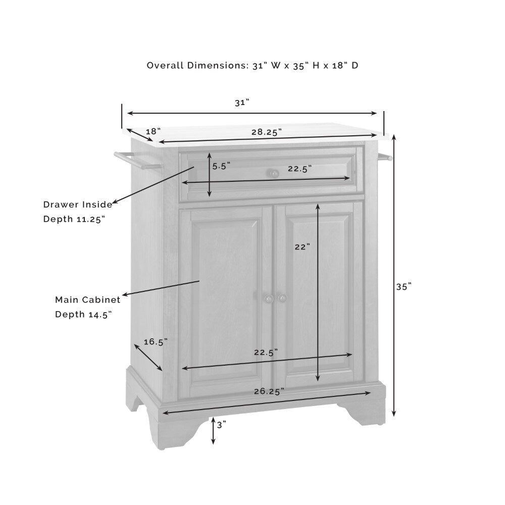 Crosley Furniture - Lafayette Granite Top Portable Kitchen Island/Cart Mahogany/White - KF30020BMA veiw 3