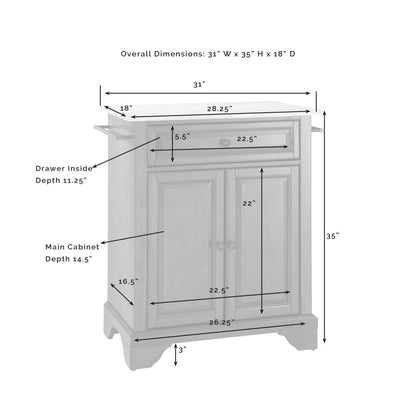Crosley Furniture - Lafayette Granite Top Portable Kitchen Island/Cart Mahogany/White - KF30020BMA veiw 3