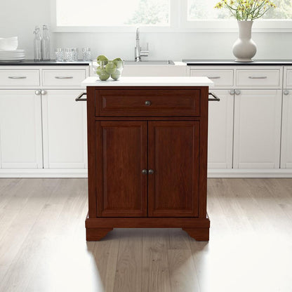 Crosley Furniture - Lafayette Granite Top Portable Kitchen Island/Cart Mahogany/White - KF30020BMA veiw 4