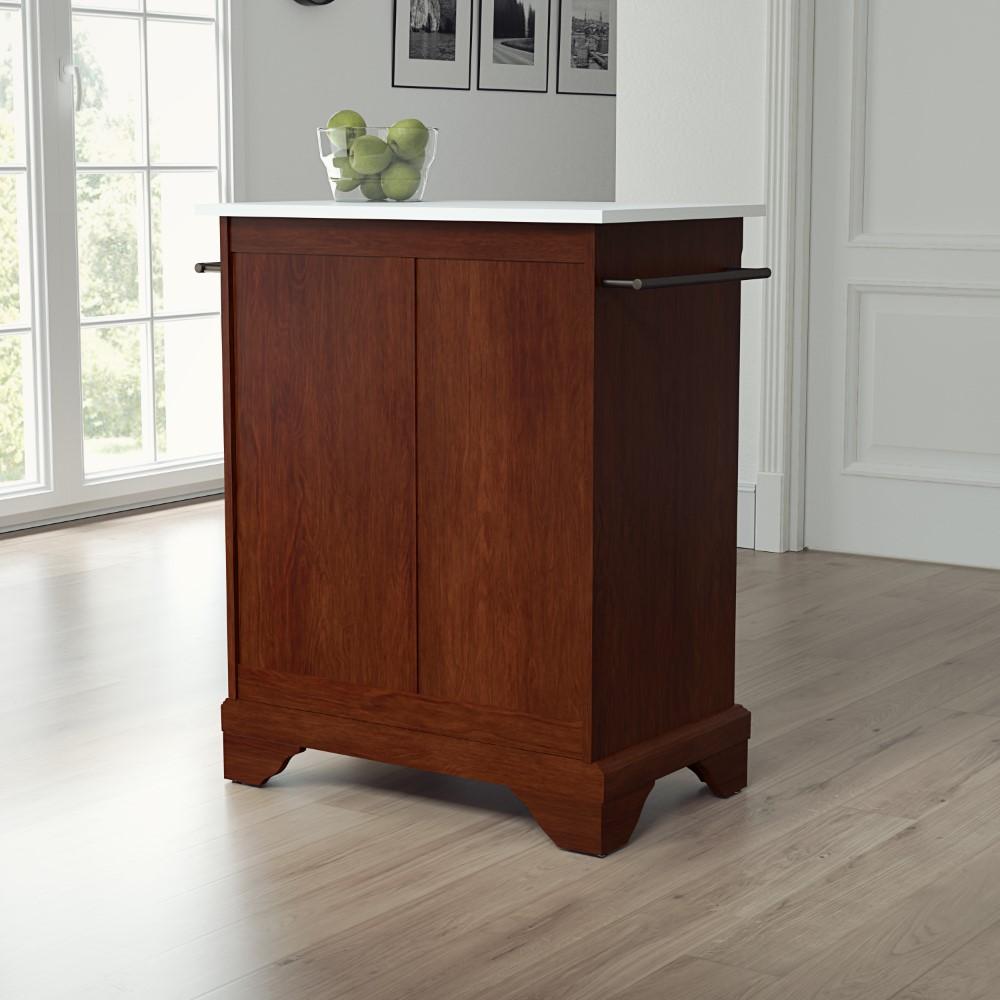 Crosley Furniture - Lafayette Granite Top Portable Kitchen Island/Cart Mahogany/White - KF30020BMA veiw 6