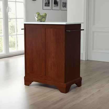 Crosley Furniture - Lafayette Granite Top Portable Kitchen Island/Cart Mahogany/White - KF30020BMA veiw 6