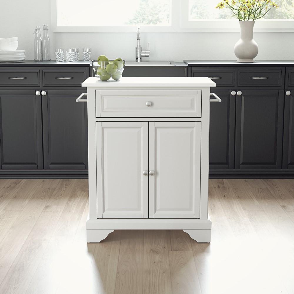 Crosley Furniture - Lafayette Granite Top Portable Kitchen Island/Cart White/White - KF30020BWH veiw 4