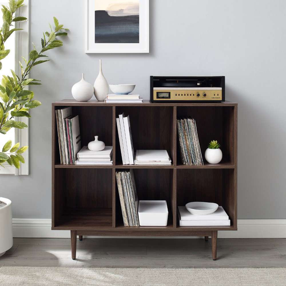 Crosley Furniture - Liam 6 Cube Bookcase Walnut - CF1121-WA veiw 5