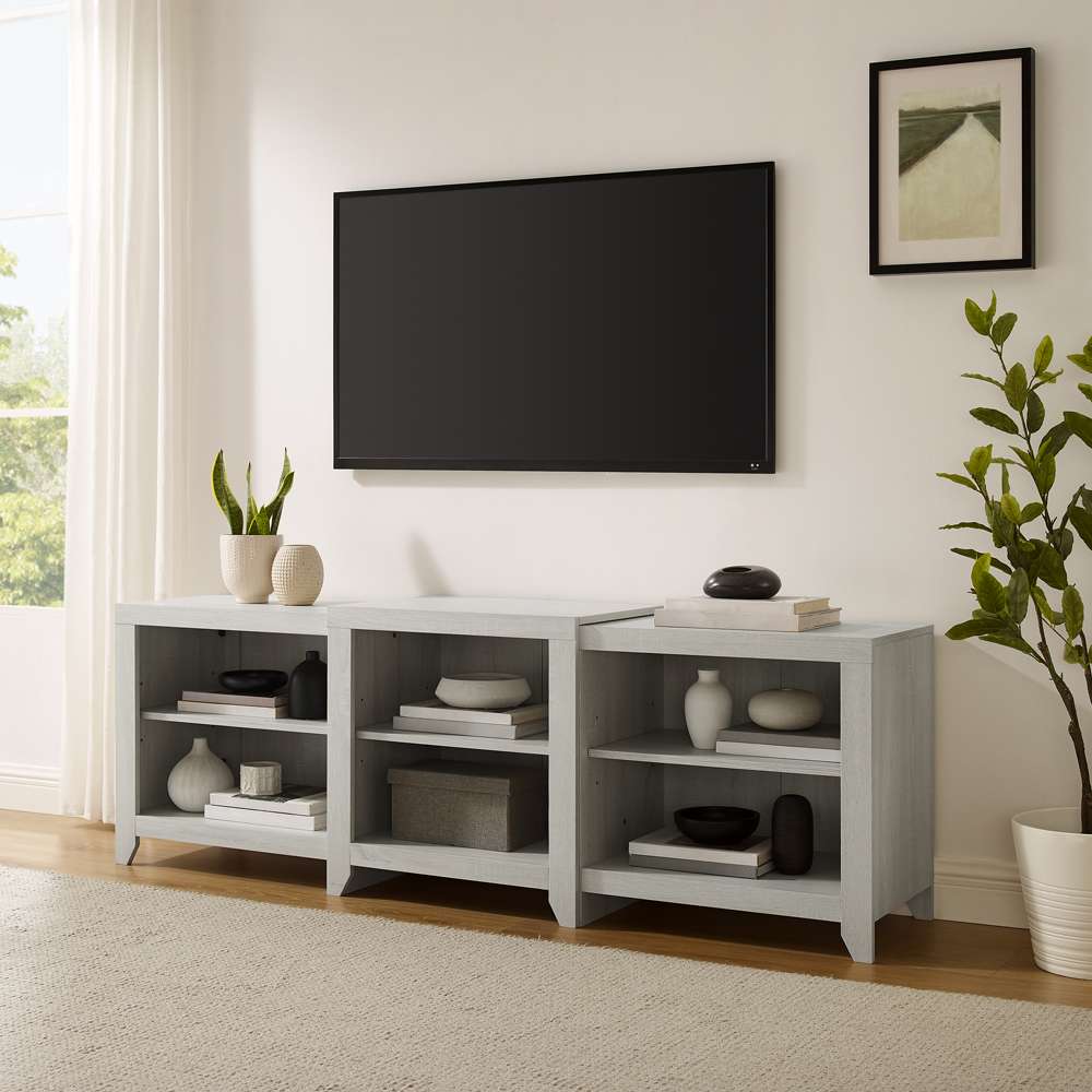 Crosley Furniture - Ronin 69in Low Profile TV Stand Whitewash - CF101569-WW veiw 1