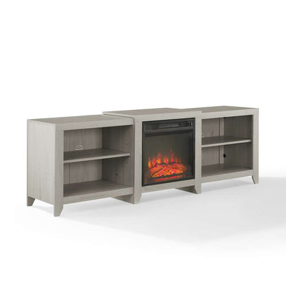 Crosley Furniture - Ronin 69in Low Profile TV Stand W/Fireplace Whitewash - KF100969WW veiw 2