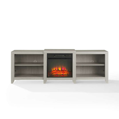 Crosley Furniture - Ronin 69in Low Profile TV Stand W/Fireplace Whitewash - KF100969WW veiw 3