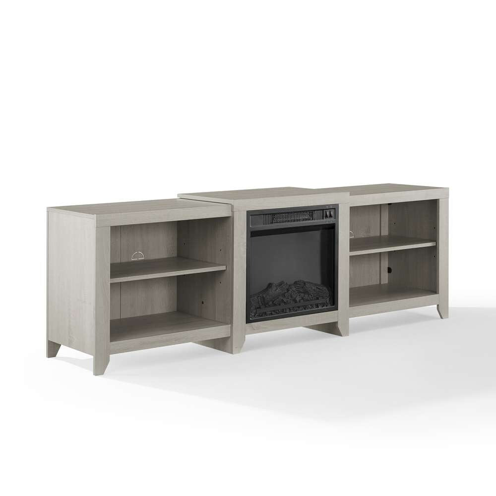 Crosley Furniture - Ronin 69in Low Profile TV Stand W/Fireplace Whitewash - KF100969WW veiw 5