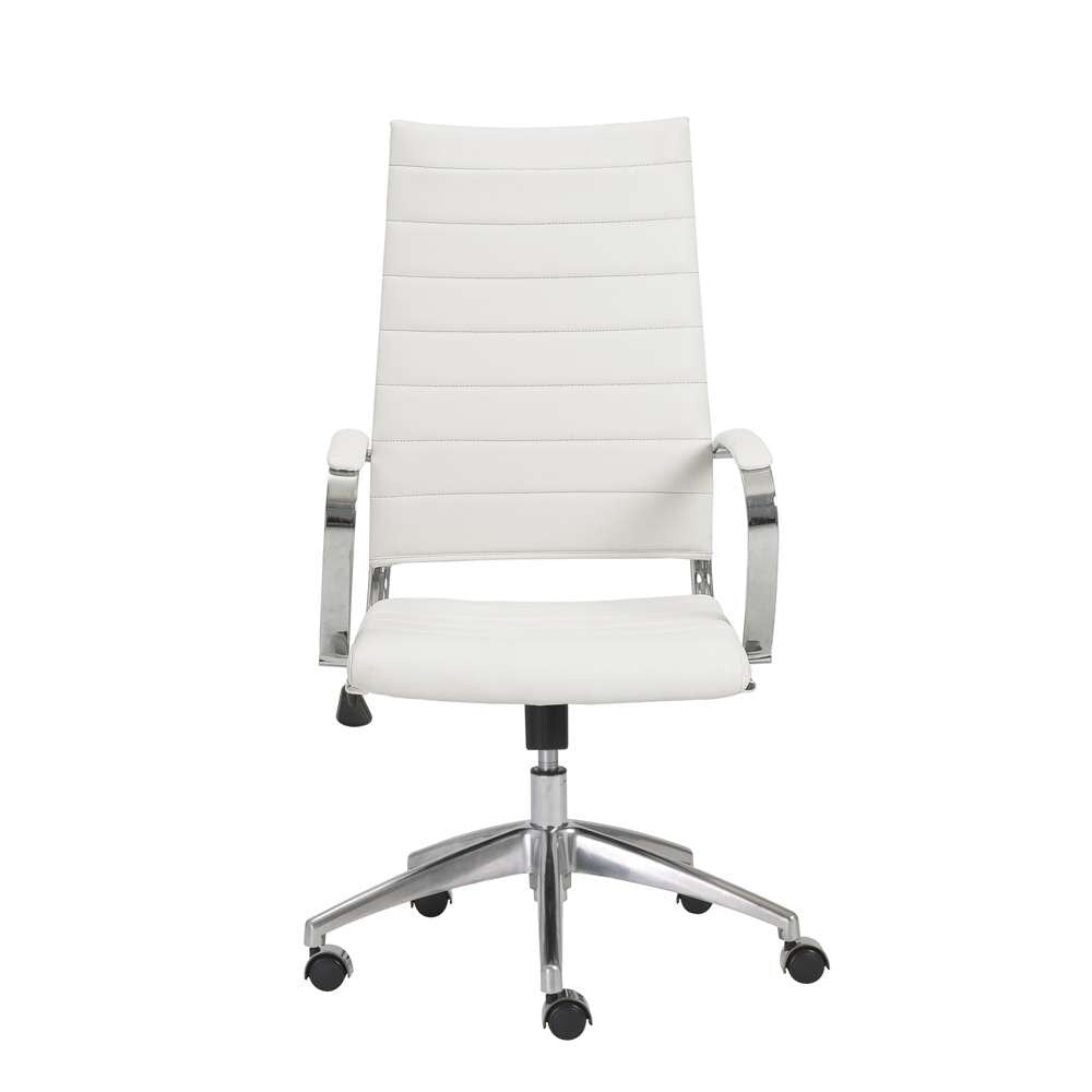 Euro Style - Axel High Back Office Chair in White with Aluminum Base - 10604WHT-KD veiw 1
