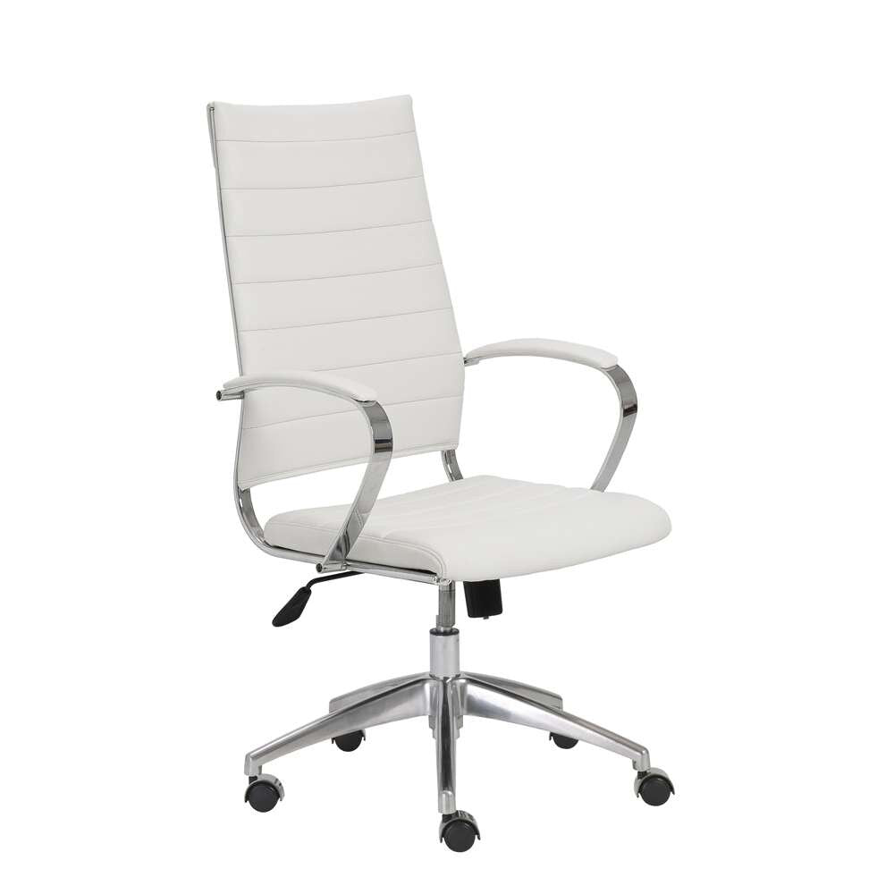 Euro Style - Axel High Back Office Chair in White with Aluminum Base - 10604WHT-KD veiw 2