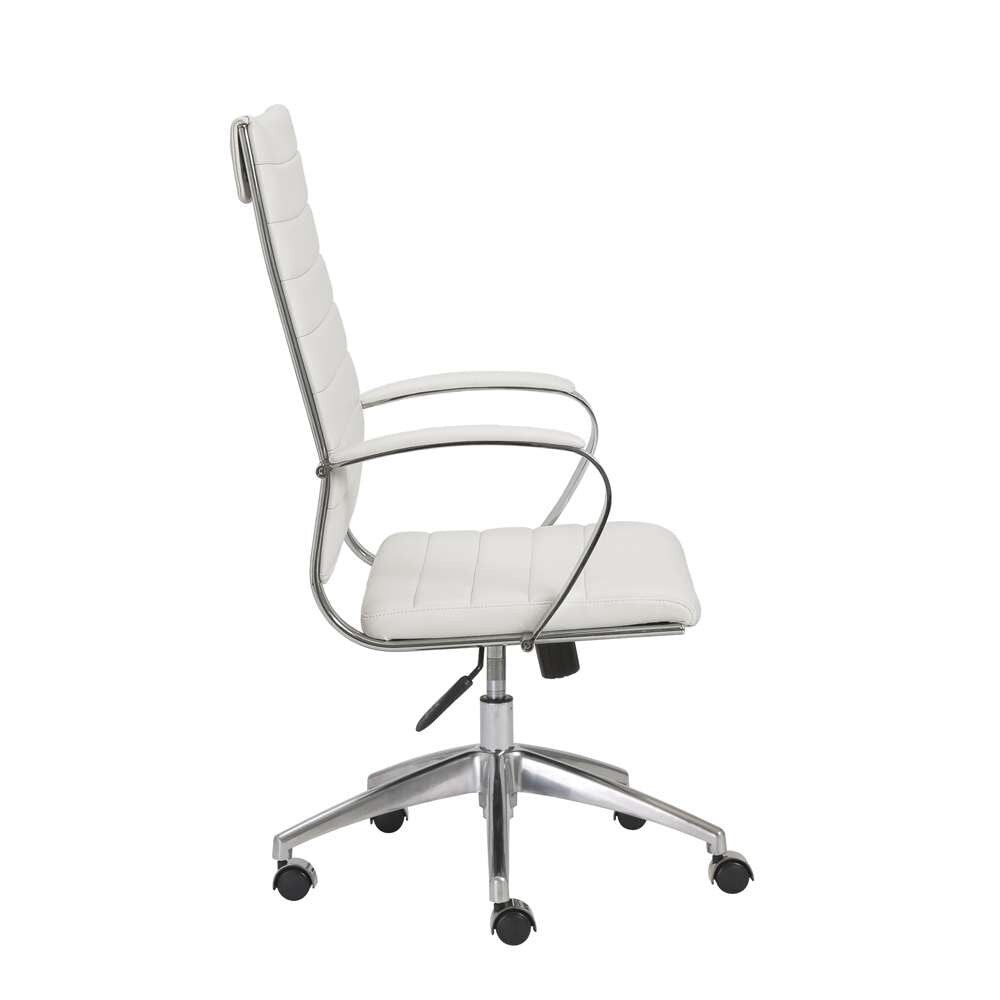 Euro Style - Axel High Back Office Chair in White with Aluminum Base - 10604WHT-KD veiw 3