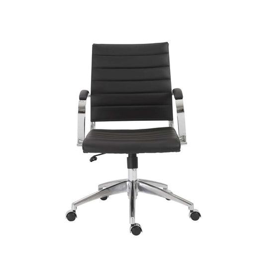 Euro Style - Axel Low Back Office Chair in Black with Aluminum Base - 10606-BLK veiw 1