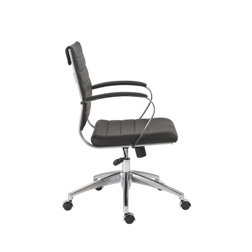Euro Style - Axel Low Back Office Chair in Black with Aluminum Base - 10606-BLK veiw 3