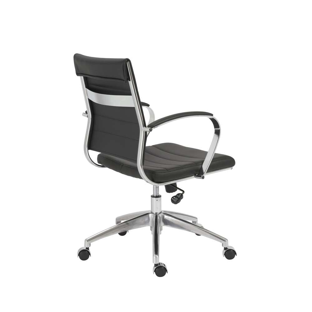 Euro Style - Axel Low Back Office Chair in Black with Aluminum Base - 10606-BLK veiw 4