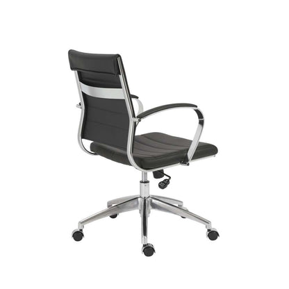 Euro Style - Axel Low Back Office Chair in Black with Aluminum Base - 10606-BLK veiw 4