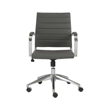 Euro Style - Axel Low Back Office Chair in Gray with Aluminum Base - 10606-GRY veiw 1