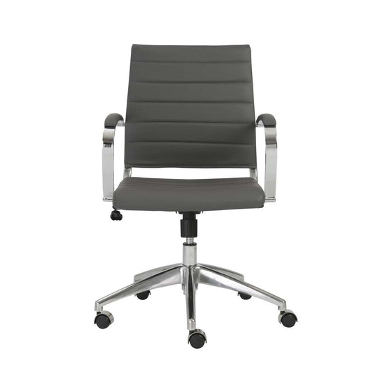 Euro Style - Axel Low Back Office Chair in Gray with Aluminum Base - 10606-GRY veiw 1