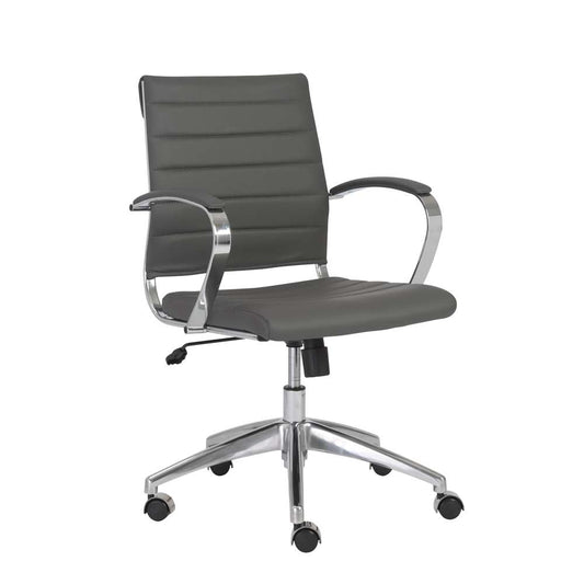 Euro Style - Axel Low Back Office Chair in Gray with Aluminum Base - 10606-GRY veiw 2