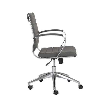 Euro Style - Axel Low Back Office Chair in Gray with Aluminum Base - 10606-GRY veiw 3