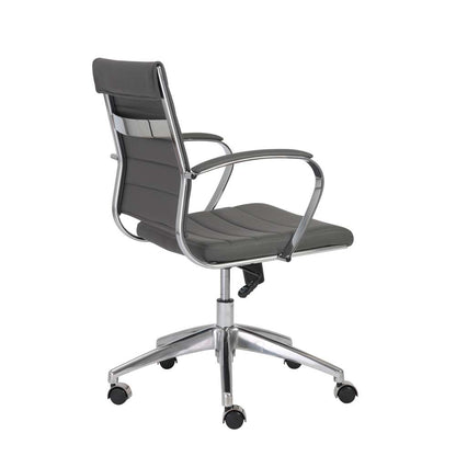 Euro Style - Axel Low Back Office Chair in Gray with Aluminum Base - 10606-GRY veiw 4