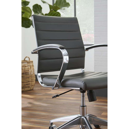 Euro Style - Axel Low Back Office Chair in Gray with Aluminum Base - 10606-GRY veiw 6
