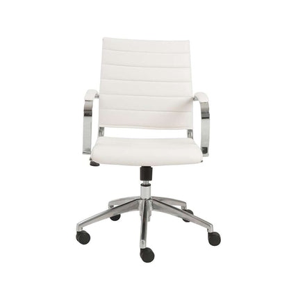 Euro Style - Axel Low Back Office Chair in White with Aluminum Base - 10606-WHT veiw 1