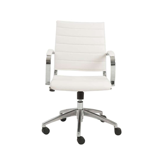 Euro Style - Axel Low Back Office Chair in White with Aluminum Base - 10606-WHT veiw 1