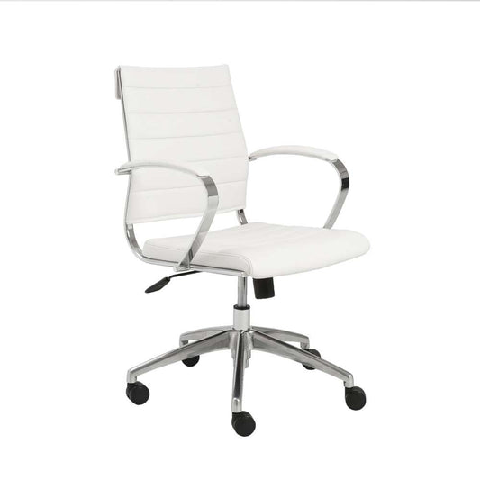Euro Style - Axel Low Back Office Chair in White with Aluminum Base - 10606-WHT veiw 2