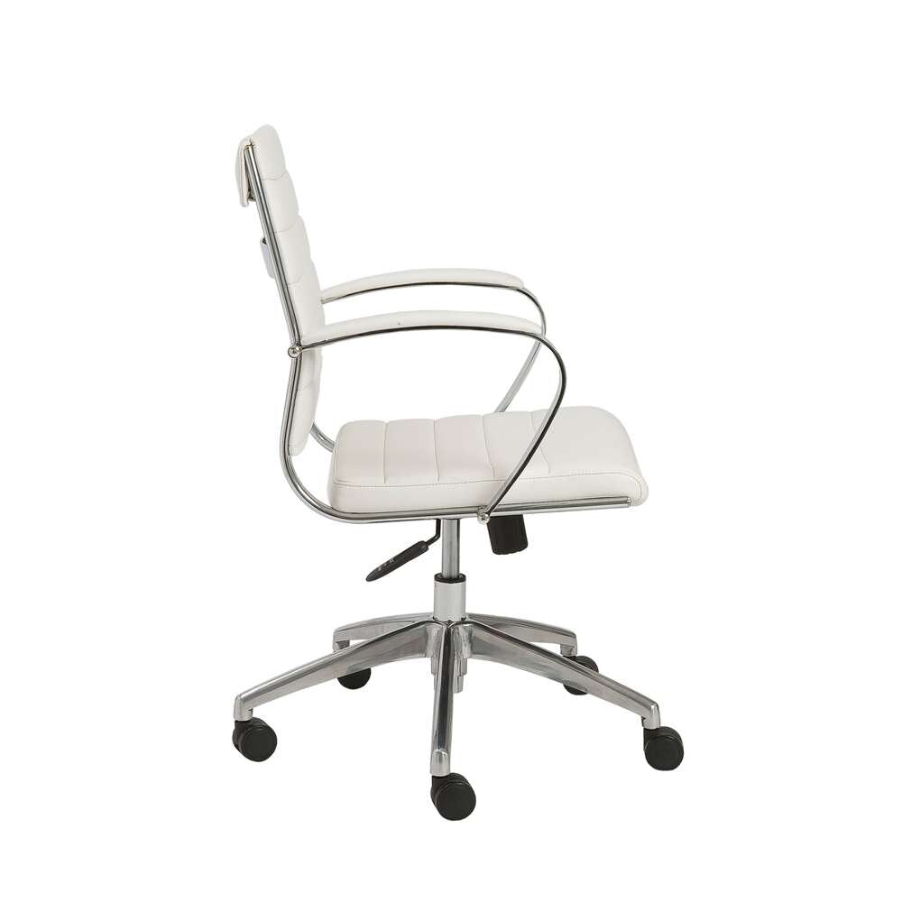 Euro Style - Axel Low Back Office Chair in White with Aluminum Base - 10606-WHT veiw 3