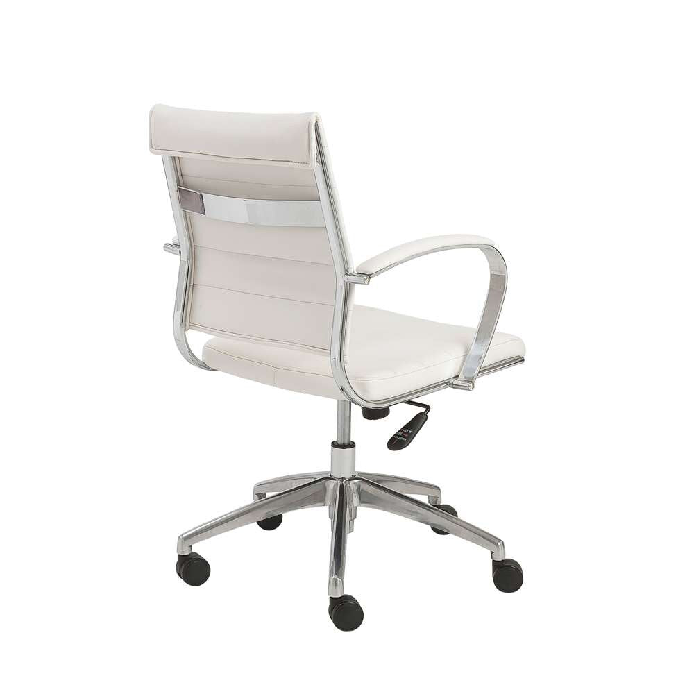 Euro Style - Axel Low Back Office Chair in White with Aluminum Base - 10606-WHT veiw 4