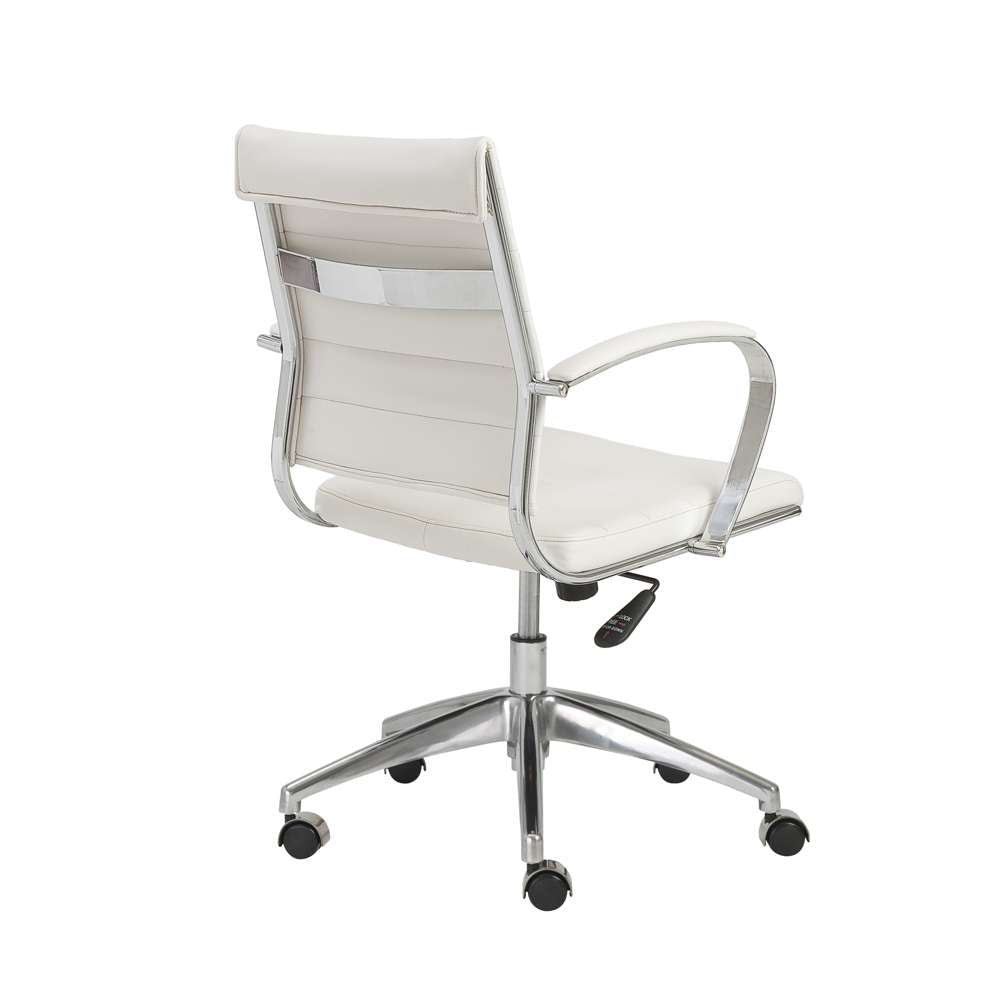 Euro Style - Axel Low Back Office Chair in White with Aluminum Base - 10606-WHT veiw 5