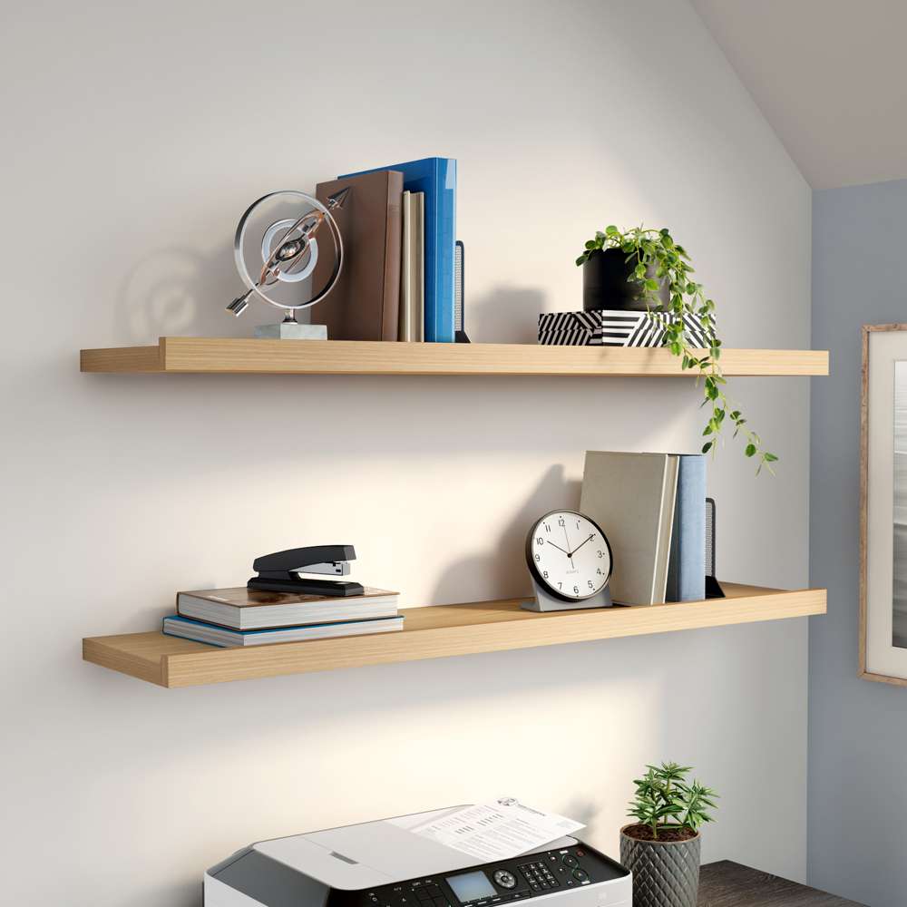 Euro Style - Bianca 48in Floating Shelf in Oak - 90428-OAK veiw 5