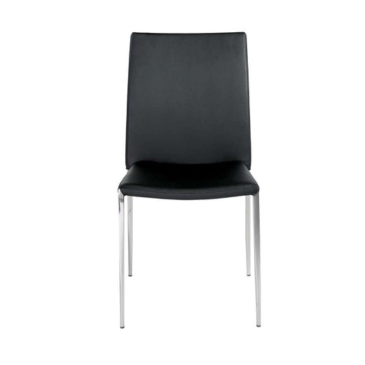 Euro Style - Diana Stacking Side Chair in Black with Polished Stainless Steel Legs (Set of 2) - 02348BLK-MP2 veiw 1