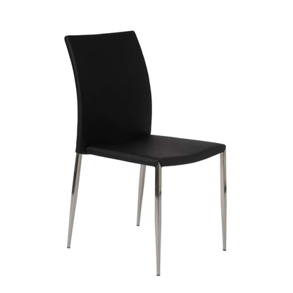 Euro Style - Diana Stacking Side Chair in Black with Polished Stainless Steel Legs (Set of 2) - 02348BLK-MP2 veiw 2