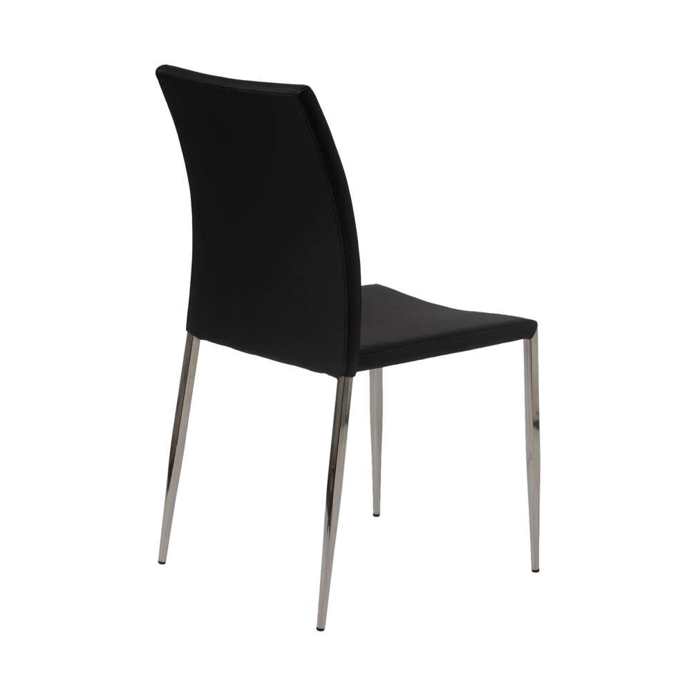 Euro Style - Diana Stacking Side Chair in Black with Polished Stainless Steel Legs (Set of 2) - 02348BLK-MP2 veiw 4