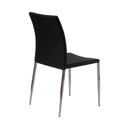 Euro Style - Diana Stacking Side Chair in Black with Polished Stainless Steel Legs (Set of 2) - 02348BLK-MP2 veiw 4