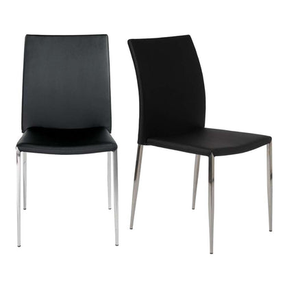 Euro Style - Diana Stacking Side Chair in Black with Polished Stainless Steel Legs (Set of 2) - 02348BLK-MP2 veiw 5