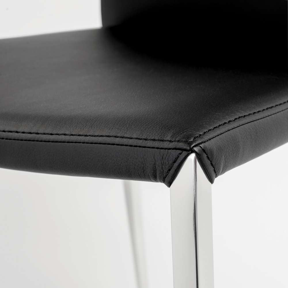 Euro Style - Diana Stacking Side Chair in Black with Polished Stainless Steel Legs (Set of 2) - 02348BLK-MP2 veiw 6