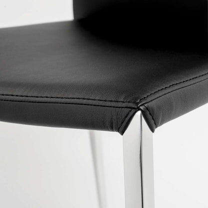 Euro Style - Diana Stacking Side Chair in Black with Polished Stainless Steel Legs (Set of 2) - 02348BLK-MP2 veiw 6
