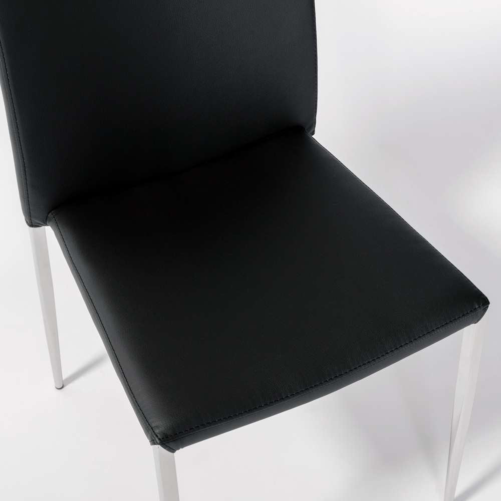 Euro Style - Diana Stacking Side Chair in Black with Polished Stainless Steel Legs (Set of 2) - 02348BLK-MP2 veiw 7