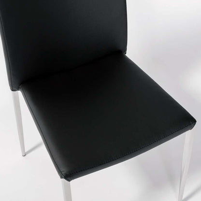 Euro Style - Diana Stacking Side Chair in Black with Polished Stainless Steel Legs (Set of 2) - 02348BLK-MP2 veiw 7
