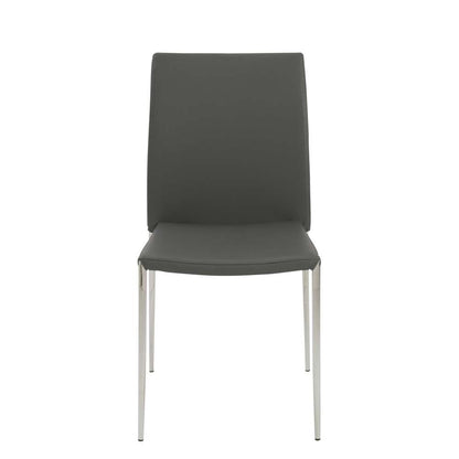 Euro Style - Diana Stacking Side Chair in Gray with Polished Stainless Steel Legs (Set of 2) - 02348GRY-MP2 veiw 1