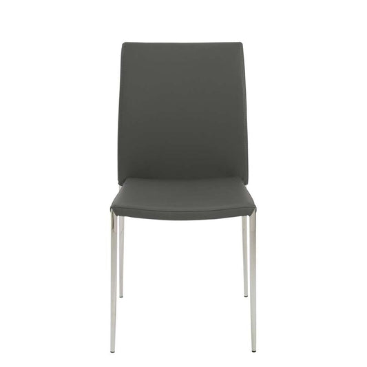 Euro Style - Diana Stacking Side Chair in Gray with Polished Stainless Steel Legs (Set of 2) - 02348GRY-MP2 veiw 1