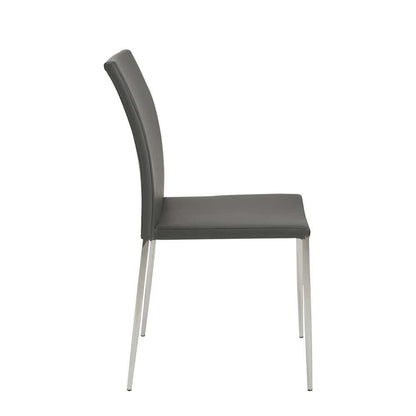 Euro Style - Diana Stacking Side Chair in Gray with Polished Stainless Steel Legs (Set of 2) - 02348GRY-MP2 veiw 3